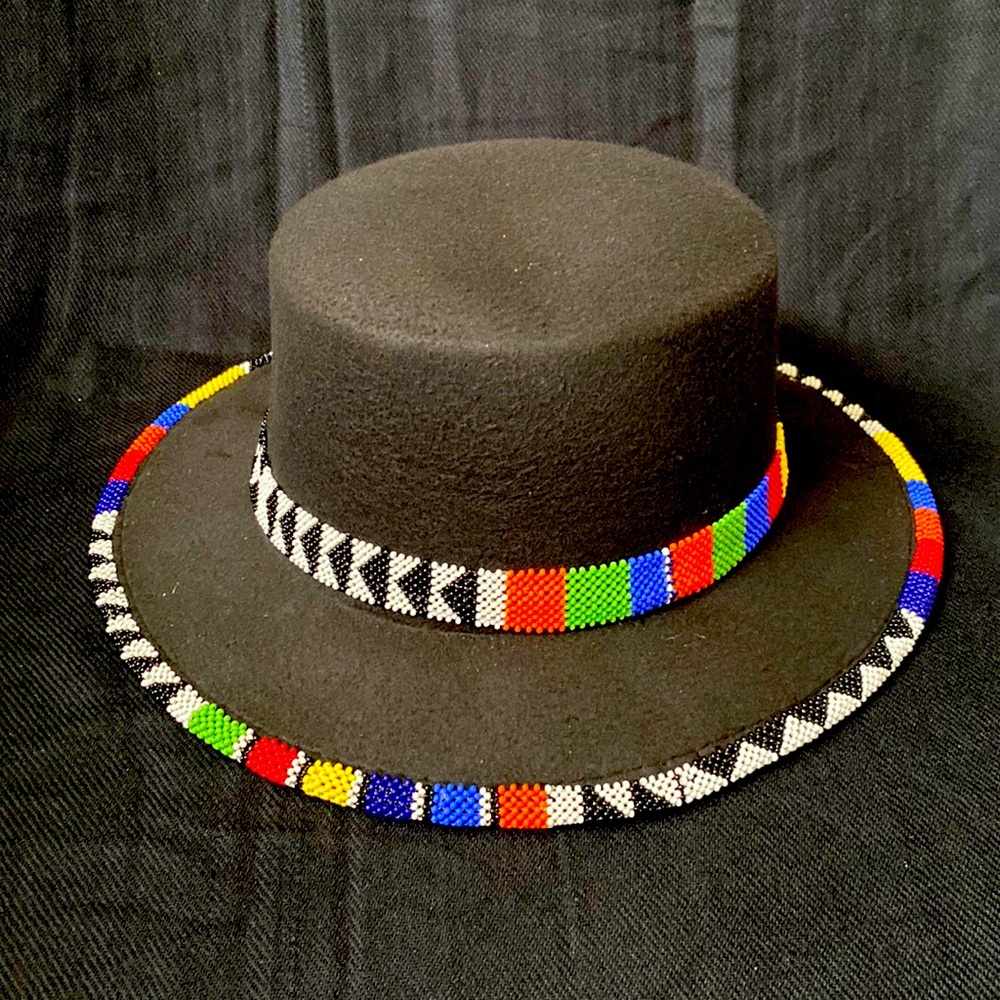 Beautiful hand beaded Fedora